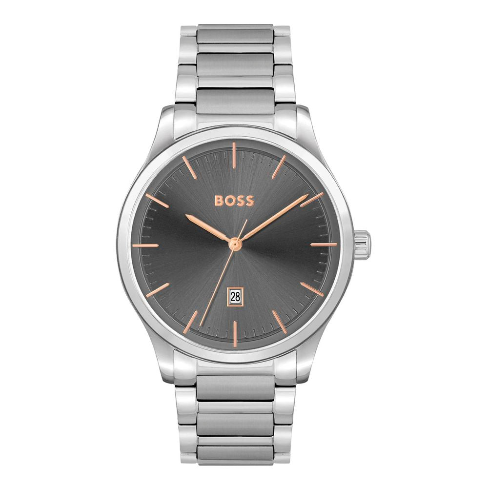 Hugo Boss Gray Stainless Steel Dress Watch