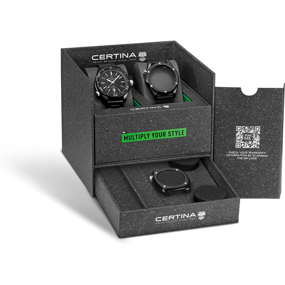 Certina Black Stainless Steel Dress Watch