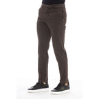 Peserico Brown Cotton Men Pants