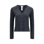 The Row Gray Cotton Cardigan