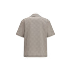 Off-White Beige Cotton Pattern Shirt