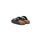 Birkenstock Black Leather Flat Sandals