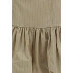 Ganni Beige Cotton Mini Skirt