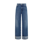 Dolce & Gabbana Blue Cotton Straight-Leg Jeans