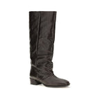 P.A.R.O.S.H. Brown Calf Leather Bos Taurus Flat Boots