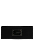 Dolce & Gabbana Men Black Cashmere Logo Plaque Head Band One Size Hat