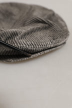 Dolce & Gabbana Men Grey Cotton Corduroy Cloth Newsboy Cap Hat