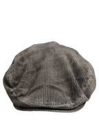 Dolce & Gabbana Men Grey Cotton Corduroy Cloth Newsboy Cap Hat