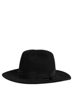 Dolce & Gabbana Men Black Classic Wide Brim Fedora Capello Hat
