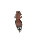 Amina Muaddi Brown Calf Leather Bos Taurus High Heel Pumps