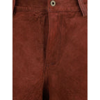 Salvatore Santoro Bordeaux Leather Casual Pants