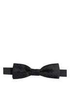 Dolce & Gabbana Black Diamond Pattern Adjustable Neck Papillon Bow Tie