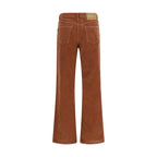 Haikure Brown Cotton Casual Pants