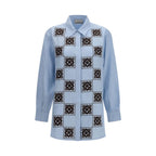 Alemais Blue Linen Pattern Shirt