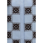 Alemais Blue Linen Pattern Shirt