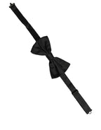 Dolce & Gabbana Men Black 100% Silk Adjustable Neck Papillon Bow Tie