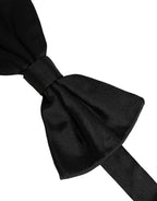 Dolce & Gabbana Men Black 100% Silk Adjustable Neck Papillon Bow Tie