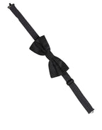 Dolce & Gabbana Black White Polka Dot Adjustable Neck Papillon Bow Tie