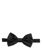 Dolce & Gabbana Men Black 100% Silk Adjustable Neck Papillon Bow Tie