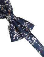 Dolce & Gabbana Men Navy Blue Floral Adjustable Neck Papillon Bow Tie