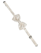 Dolce & Gabbana Men White Floral Silk Adjustable Neck Papillon Bow Tie