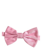 Dolce & Gabbana Men Pink 100% Silk Adjustable Neck Papillon Bow Tie