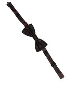 Dolce & Gabbana Burgundy Paisley Silk Adjustable Neck Papillon Bow Tie