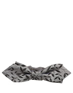 Dolce & Gabbana Men Gray Abstract Silk Adjustable Neck Papillon Bow Tie