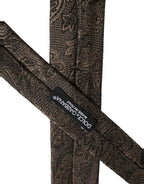 Dolce & Gabbana Men Brown Paisley 100% Silk Adjustable Tied Necktie Tie