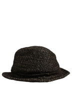 Dolce & Gabbana Gray Melange Blended Textured Tweed Capello Hat