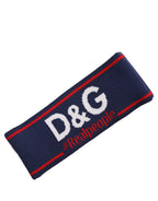 Dolce & Gabbana Navy Blue Wool Knitted D&G Queen Head Band One Size Hat