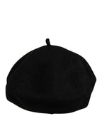 Dolce & Gabbana Black Wool French Style Beret Capello Hat