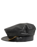 Dolce & Gabbana Black Cotton Gold DG Chain Baker Boy Capello Hat