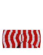 Dolce & Gabbana Red White Stripes Nylon Head Wrap One Size Headband