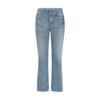 Saint Laurent Blue Cotton Straight-Leg Jeans