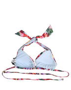 Dolce & Gabbana Multicolor Floral Triangle Beachwear Bikini Top