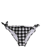 Dolce & Gabbana Black White Checkered Beachwear Bikini Bottom