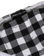 Dolce & Gabbana Black White Checkered Beachwear Bikini Bottom