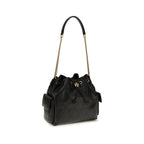 Tory Burch Black Calf Leather Bos Taurus Shoulder Bag