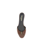 Saint Laurent Brown Calf Leather Bos Taurus Mules