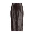 Arma Brown Leather Long Skirt