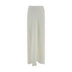 Brunello Cucinelli White Viscose Long Skirt