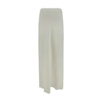 Brunello Cucinelli White Viscose Long Skirt