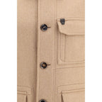 Brioni Beige Cashmere Leather Jacket