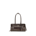 Prada Brown Calf Leather Bos Taurus Shoulder Bag