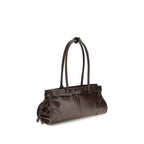 Prada Brown Calf Leather Bos Taurus Shoulder Bag