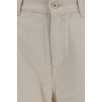 Max Mara White Cotton Casual Pants