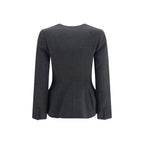 Self-Portrait Gray Polyester Full-Length Jacket
