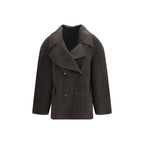 Loulou De Saison Brown Wool Oves Aries Full-Length Jacket