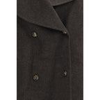 Loulou De Saison Brown Wool Oves Aries Full-Length Jacket